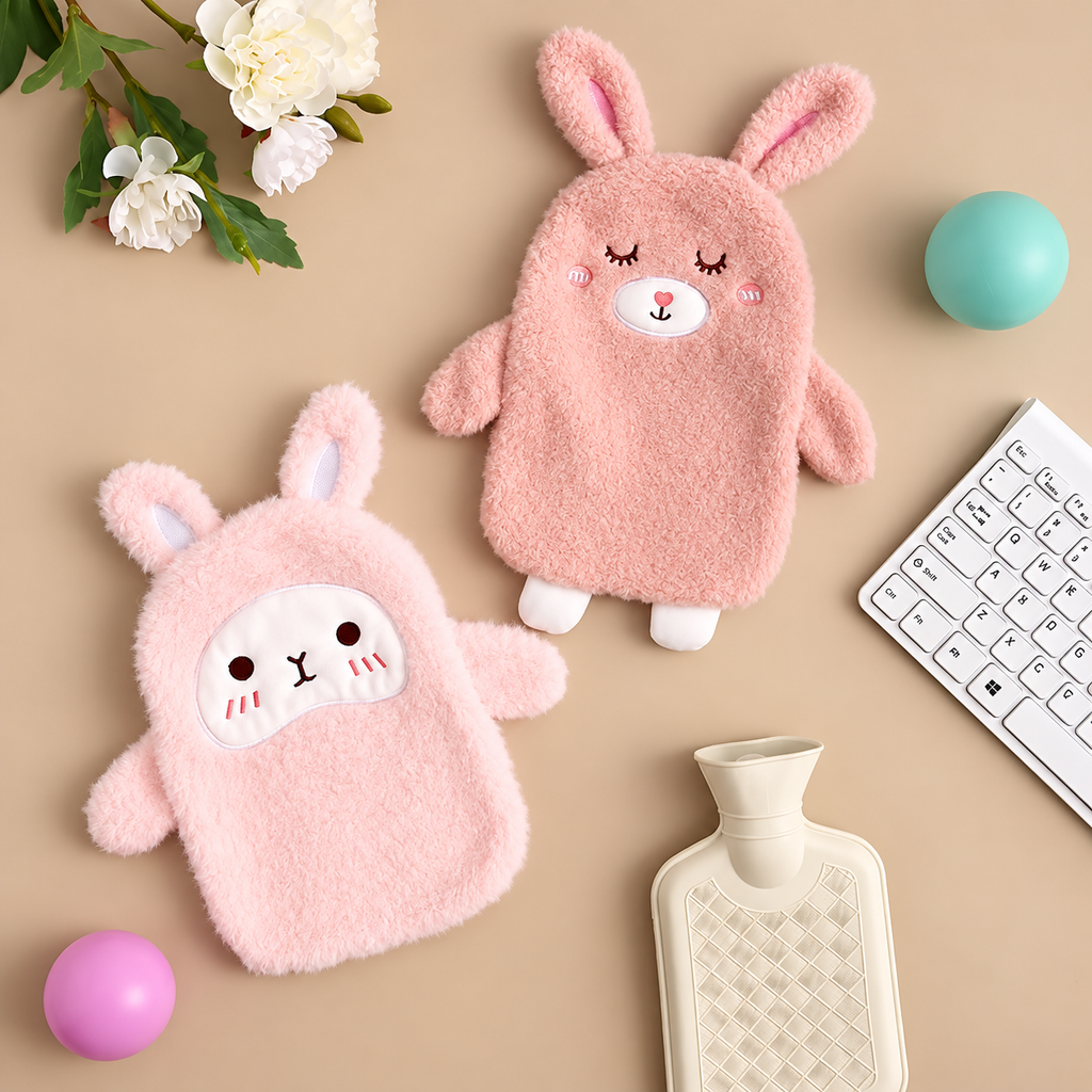 Mini Bouillotte à Eau Peluche Animaux – Chaufferette Portable Mignonne