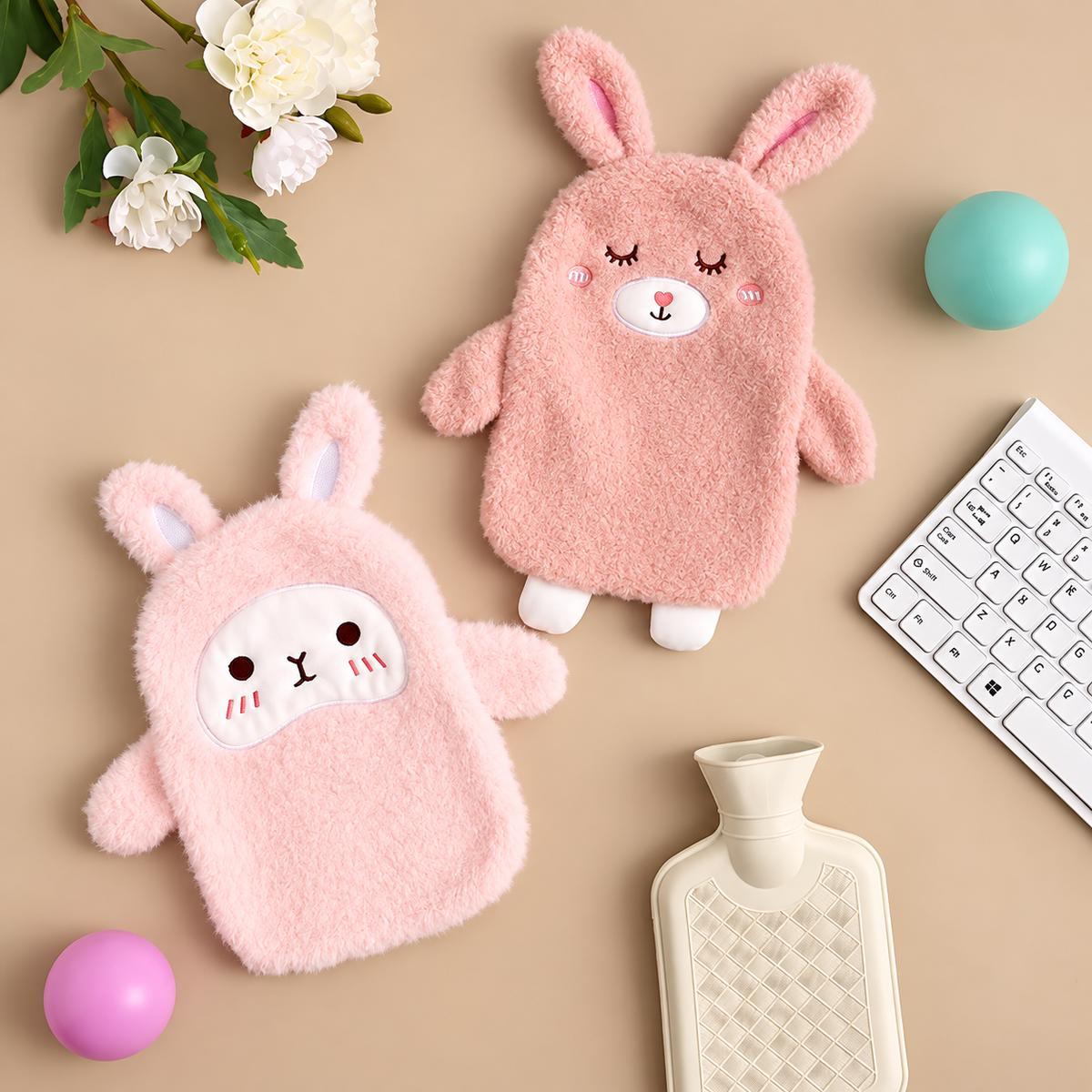 Mini Bouillotte à Eau Peluche Animaux – Chaufferette Portable Mignonne