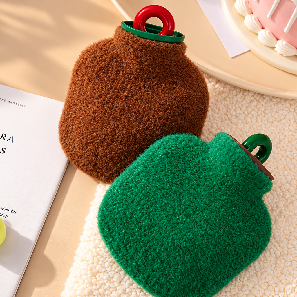 Bouillotte à Eau Relief Matelassé avec Housse Peluche
