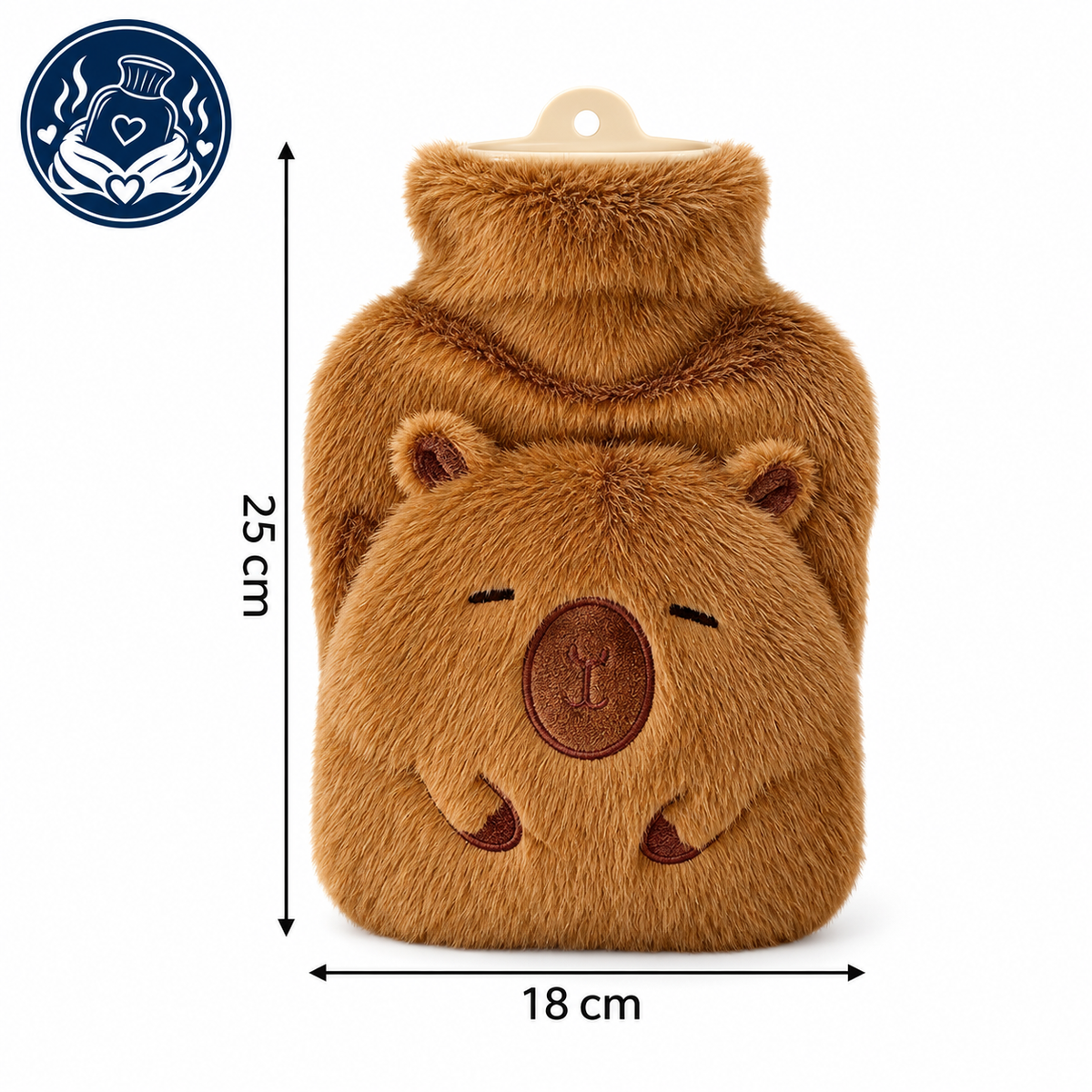 Bouillotte à Eau 1L Capybara avec Poche Chauffe-Mains