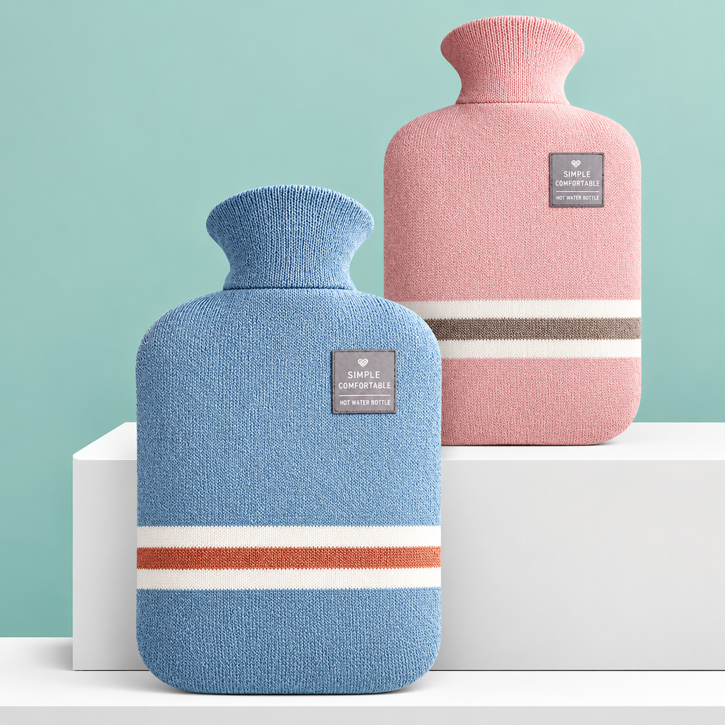 Bouillotte à Eau 1L & 2L avec Housse Tricotée