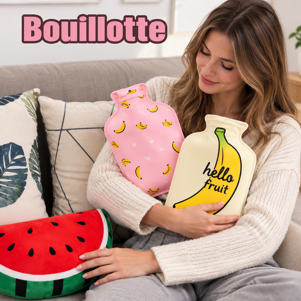 Mini Bouillotte à Eau Portable Motifs Kawaii