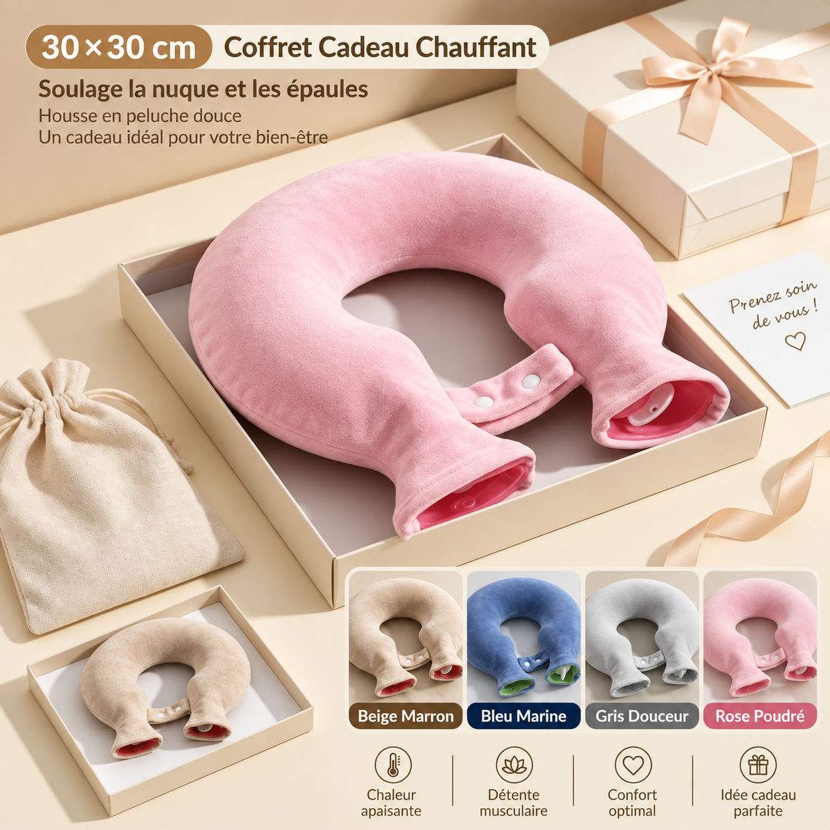 Bouillotte Cervicale Tour de Cou U-Shape Chauffante