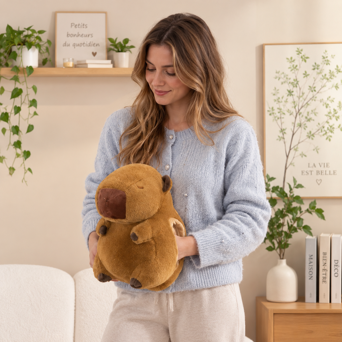 Bouillotte Peluche Capybara Chauffe-Mains 30cm