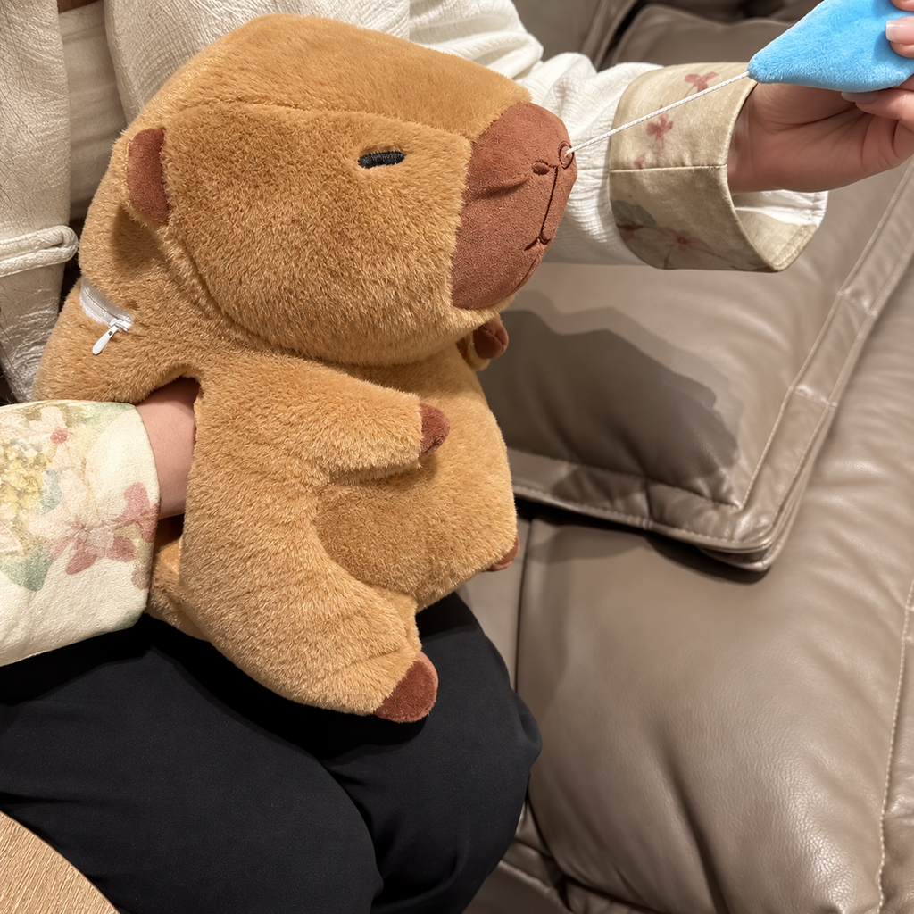 Bouillotte Peluche Capybara Chauffe-Mains 30cm