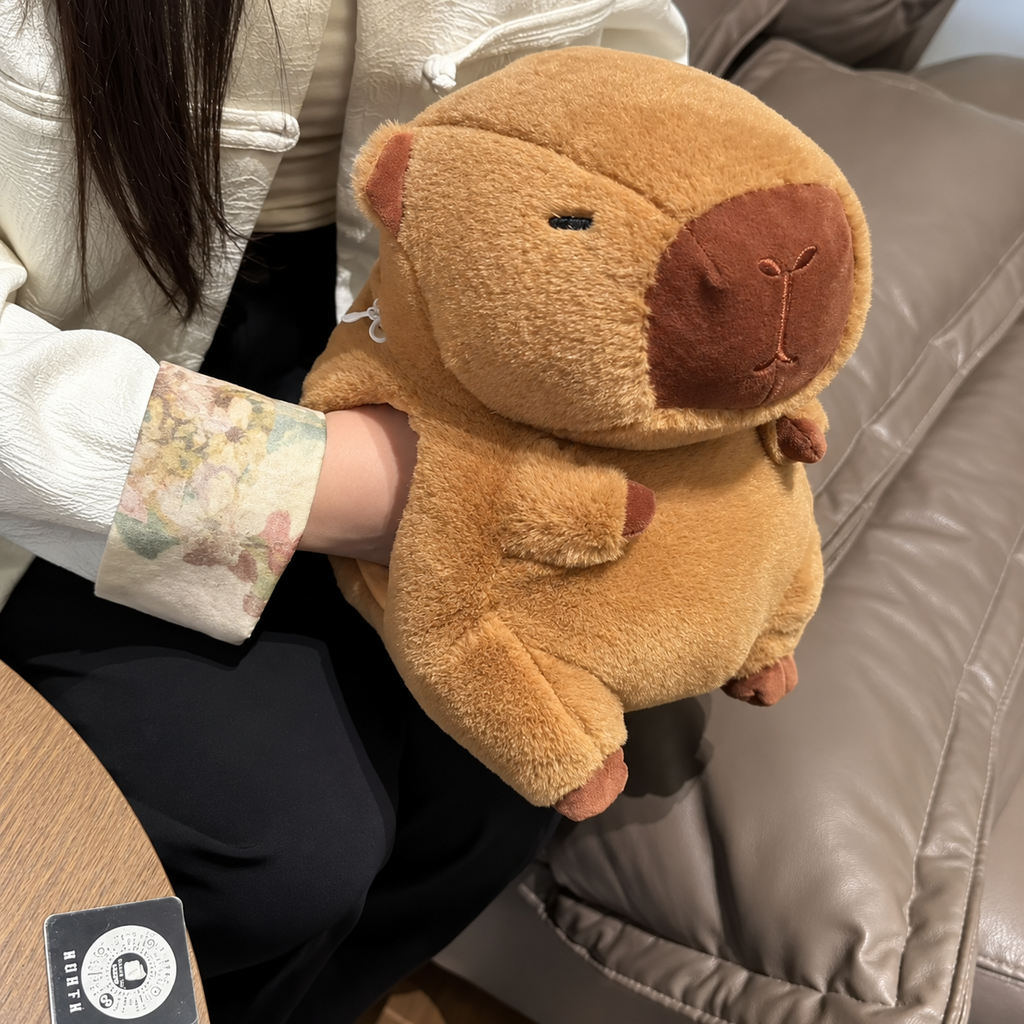 Bouillotte Peluche Capybara Chauffe-Mains 30cm