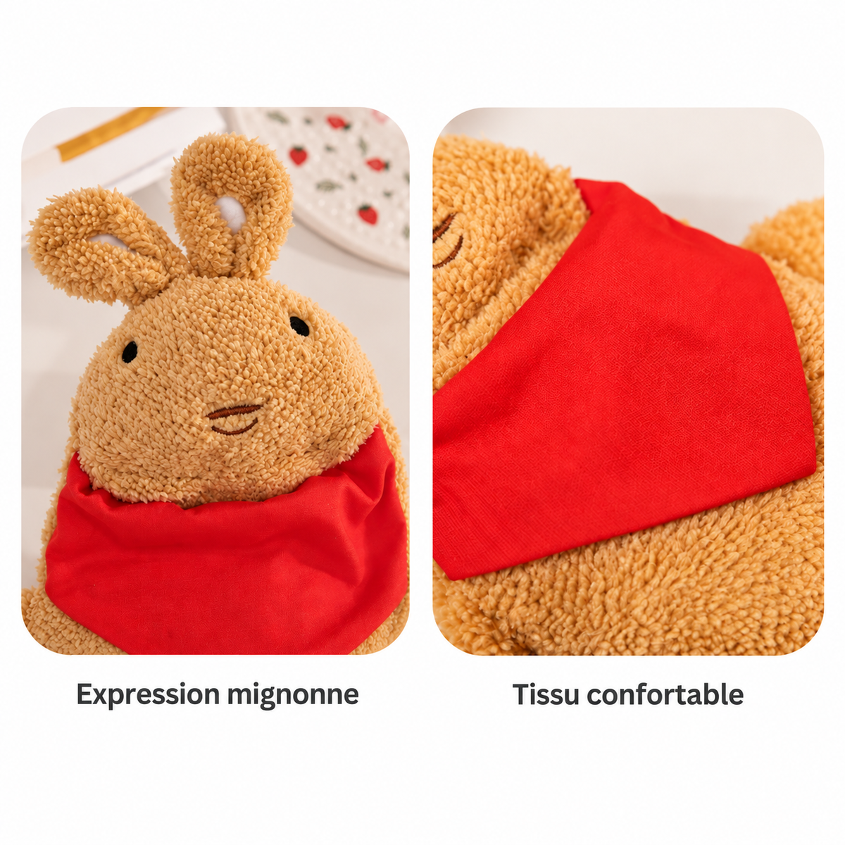 Bouillotte Peluche Chauffe-Mains Animaux Écharpe 1000ml