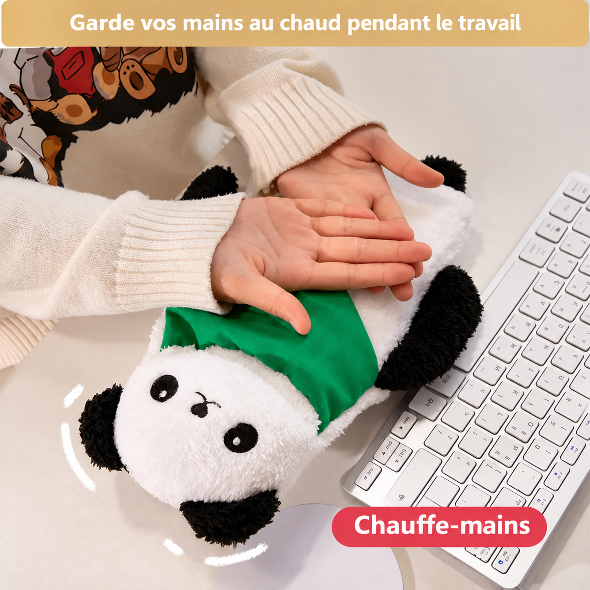 Bouillotte Peluche Chauffe-Mains Animaux Écharpe 1000ml