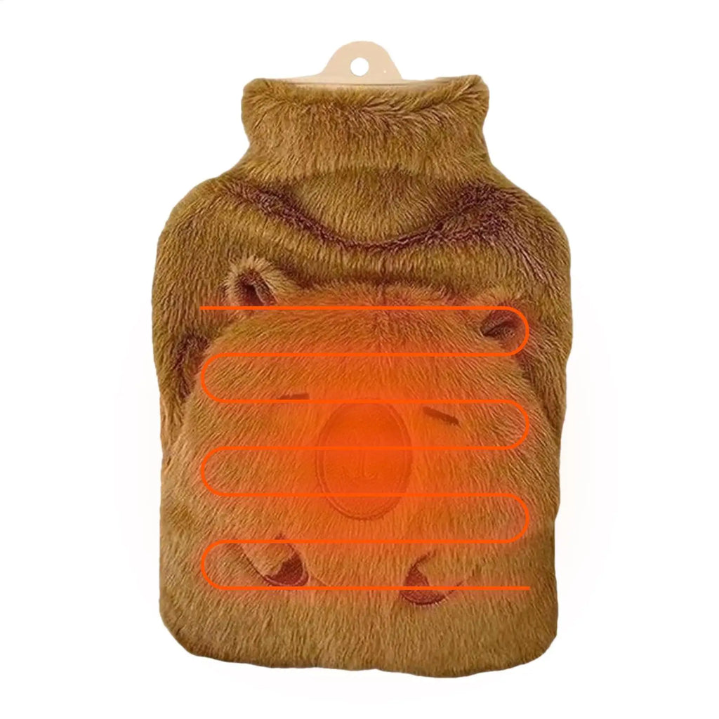Bouillotte à Eau 1L Capybara avec Poche Chauffe-Mains