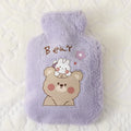 Bouillotte à Eau 500ml Housse Peluche Motifs Kawaii